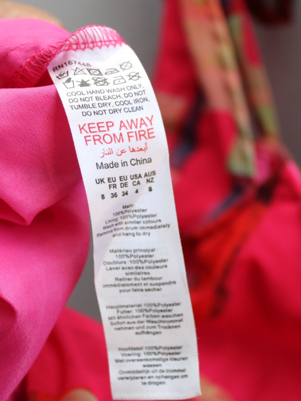 PrettyLittleThing Pink Multicolor Underwire Ruched Draped Party Dress Size 4 US - Picture 6 of 8
